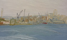 Hot-hazy-harbour-Plein-air-Oil-on-canvas-122cm-x-152cm-David-K-Wiggs-280x170