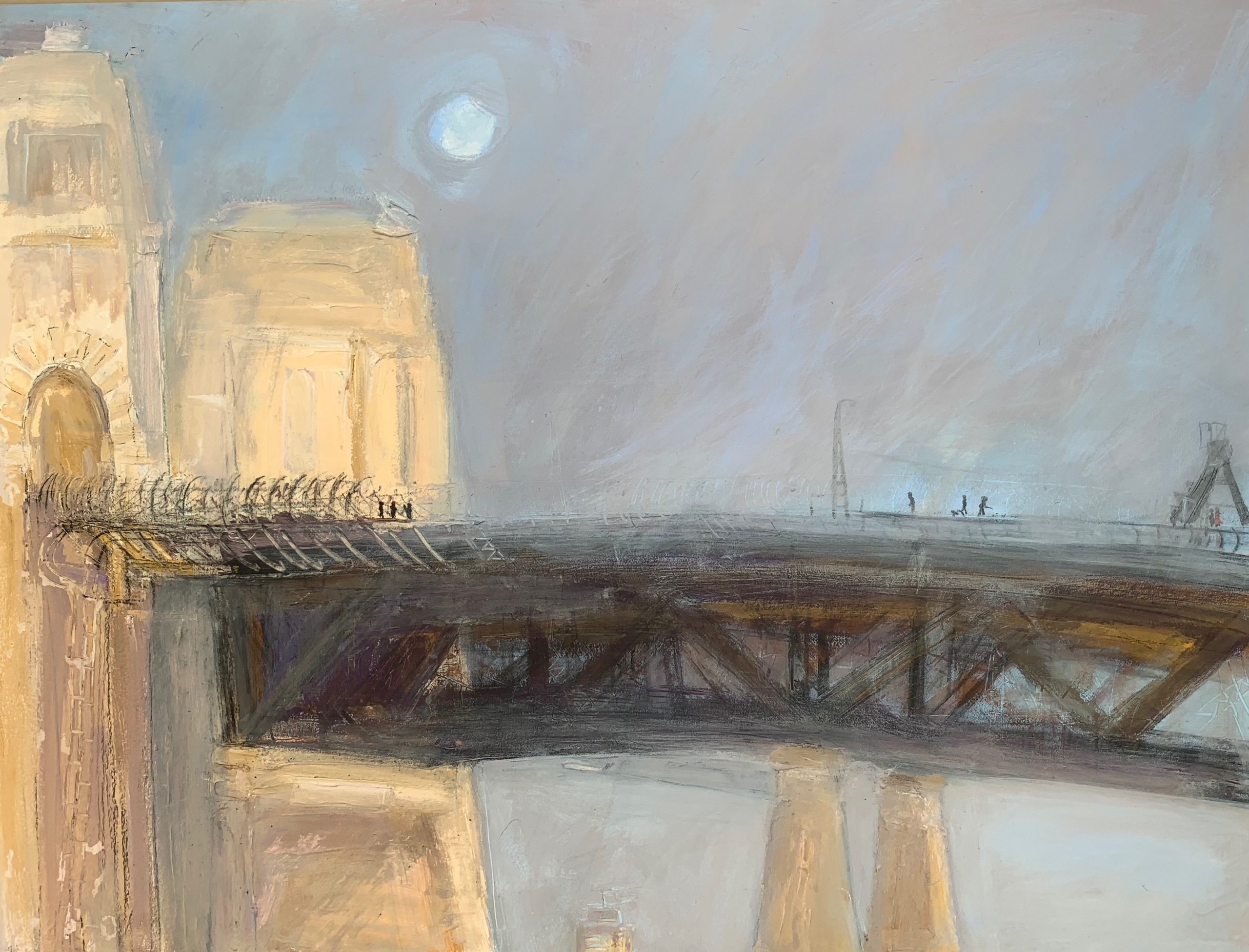 Bushfire Bridge-Plein air-Gouache,charcoal and ink on paper-102cm x 140cm-David K Wiggs 2019