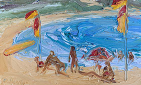 Dee-Why-Surfer-girls-Plein-air-Oil-on-canvas-25cm-30cm-David-K-Wiggs-2018-280x170